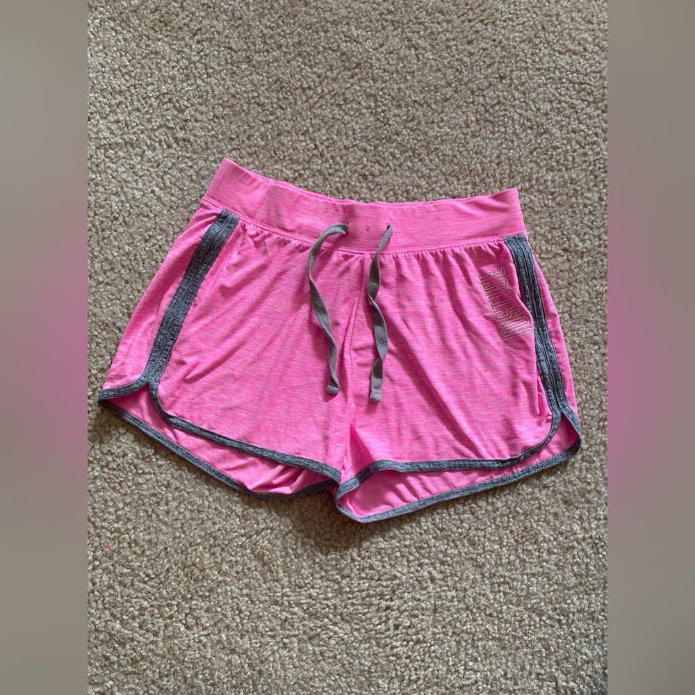 Justice pink active shorts